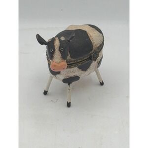 Vintage 2002 Ranger‎ International Metal Cow Hinged Trinket Box Farmhouse Decor